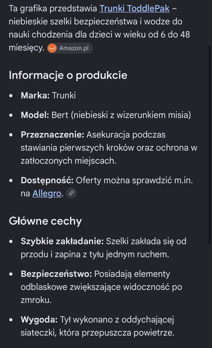 niebieskie szelki bezpieczeństwa i wodze do nauki chodzenia