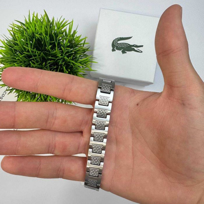 Чоловічий браслет Lacoste | Срібний Браслет Лакоста, серебряный браслет, мужской
