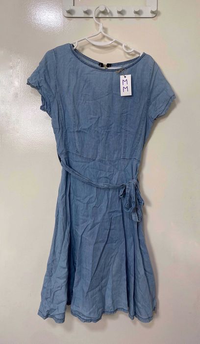 Vestido ganga fina c/ cinto, M