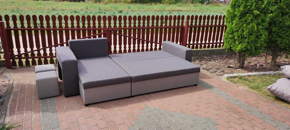 Narożnik GRAND  z pufami | Narożnik z pufami | Funkcja spania