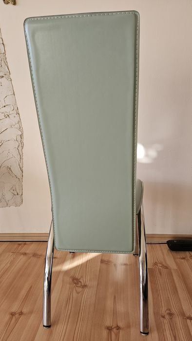 Krzesła stołowe komplet 4 szt niklowane i tapicerowane