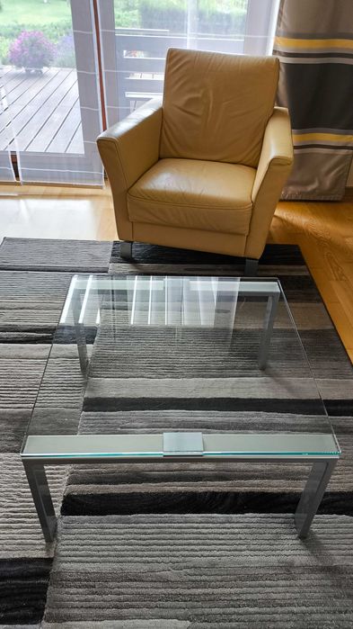 Skórzany komplet KLER: sofa skóra, fotel i stolik kawowy