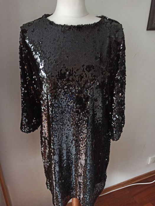 Sukienka czarna cekinowa Nowa