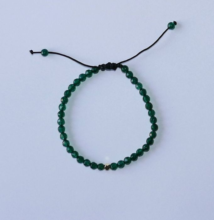 Elegancka bransoletka, jadeit malachit owy