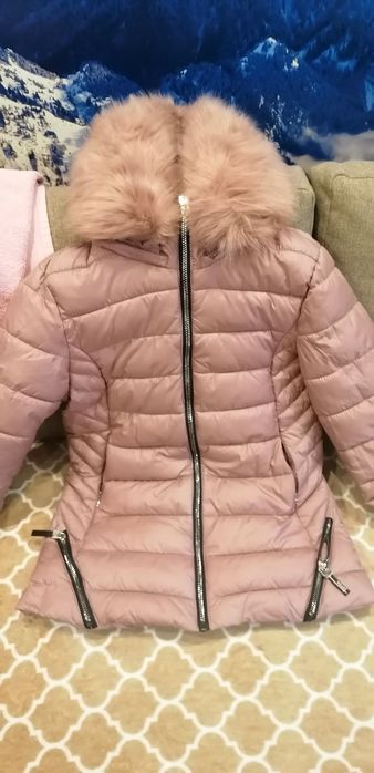 Kurtka zimowa pudrowy róż