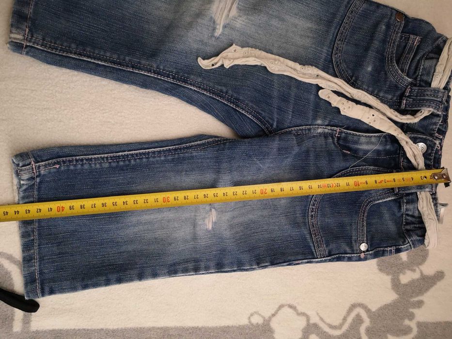 Jeansy r 86 dziewczęce H&M L.O.G.G z przetarciami