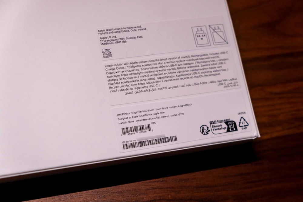 Apple Magic Keyboard Touch ID Numérico Black - PT/PT - NOVO / SELADO