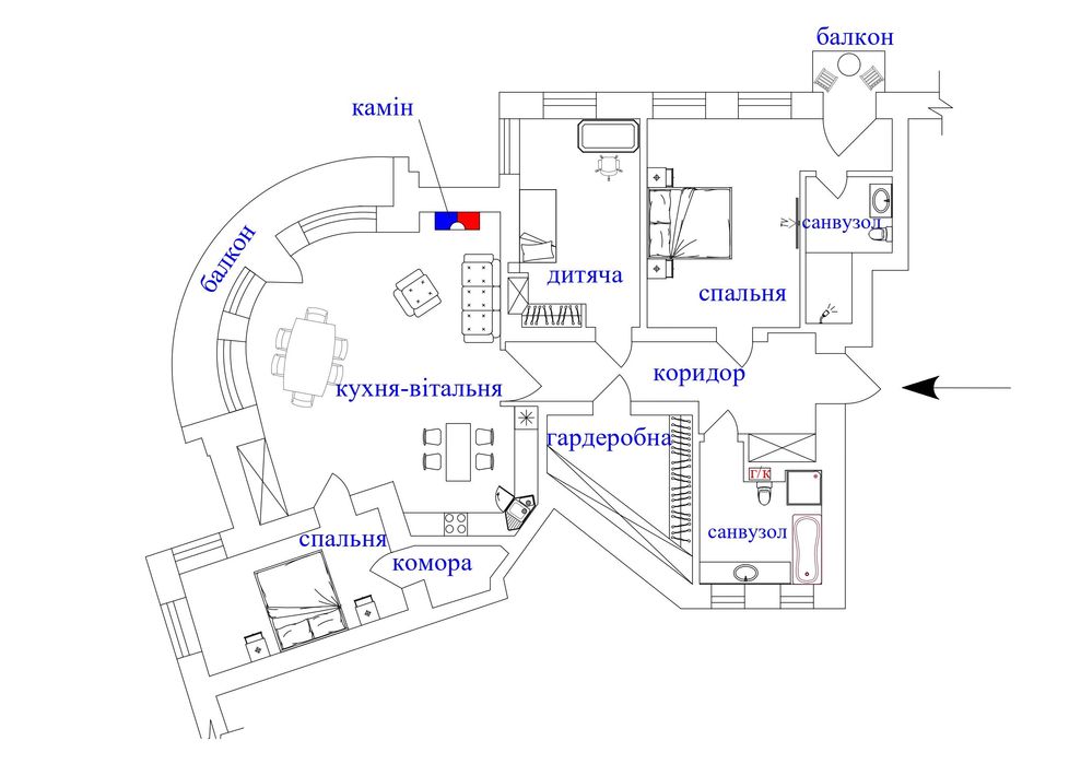 Багатокімнатна квартира за адресою вул. Грушевського (площа 154 м²) - Atlanta.ua - фото 2
