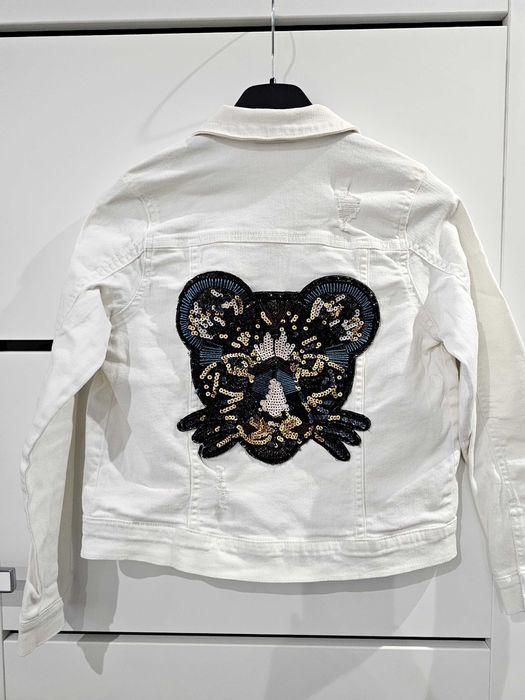 Kurtka biala dziewczynka 8-9 lat