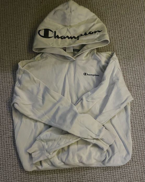 молочне худі з капюшоном, champion