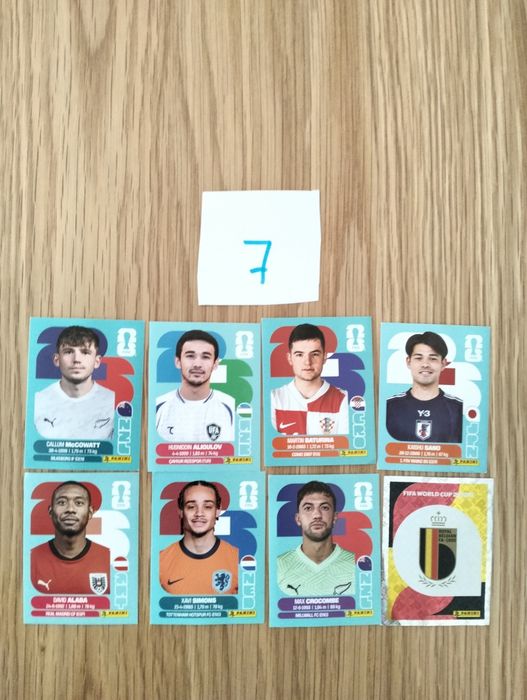 Cromos do mundial pacote de 8
