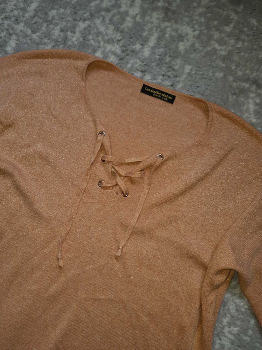 Sweterkowa bluzka z krótkim rękawem L/XL