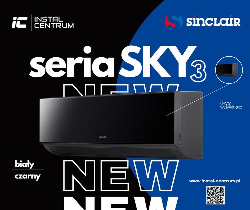 klimatyzacja SINCLAIR SKY 3,2 KW, z montażem do 45 m2