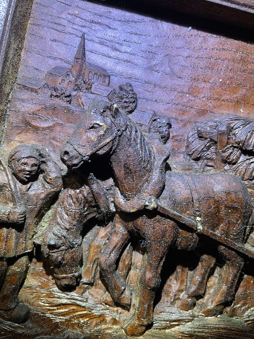 Rzeźba w drewnie płaskorzeźba scynerka relief sztuka obraz