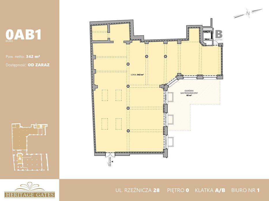 Rzeźnicza 28! Centrum miasta - lokal parterowy 342mkw + 65mkw ogródka