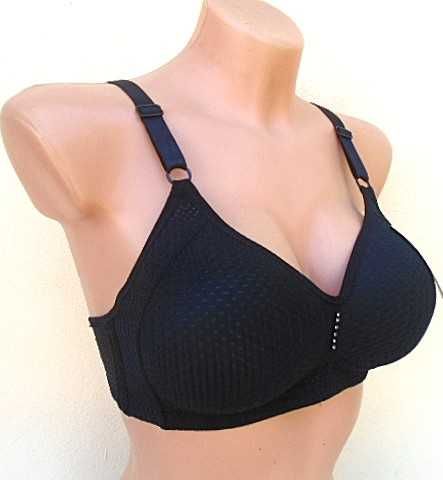 Hana // wygodny biustonosz bez fiszbin 90B/C  czarny  usztywniany