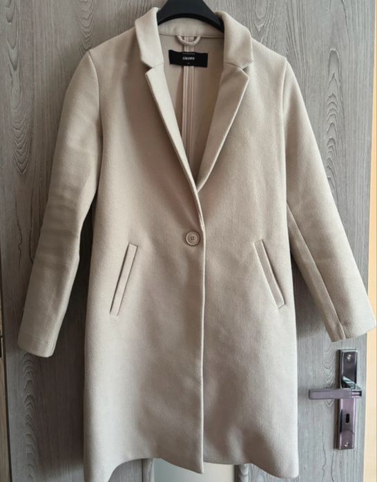 Płaszcz damski wiosenny jesienny szary beżowy Cropp rozmiar M