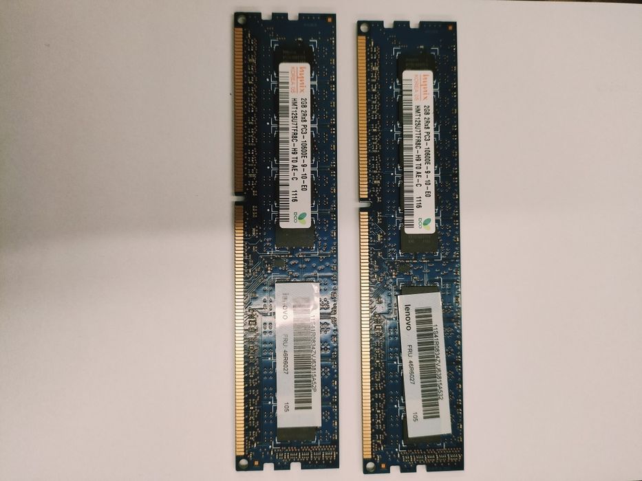 Kości RAM Hynix 2GB 2RX8 PC3-10600E-9-10-E0. 2szt.