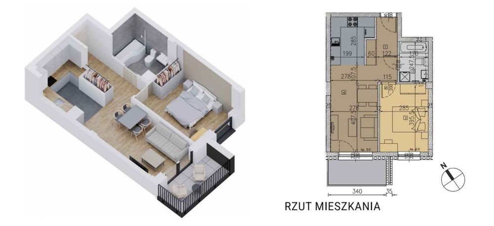 Mieszkanie – Krosno, Śródmieście - Widok 3
