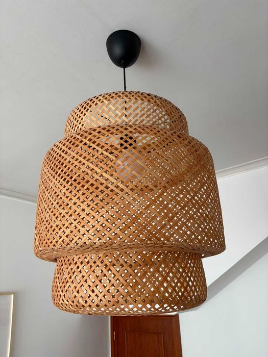 Candeeiro de tecto suspenso bambu