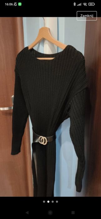 Sukienka czarna dzianinowa