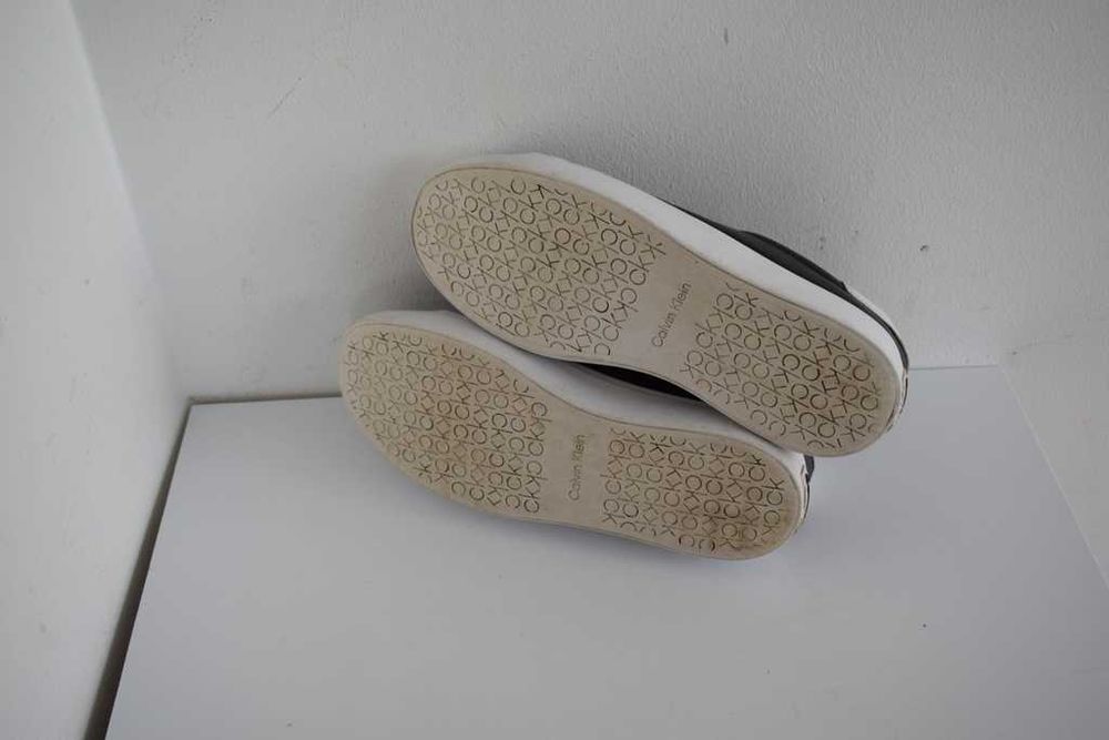 Calvin Klein Sneakersy Vulcanized Lace Up Lth skórzane 38 czarne