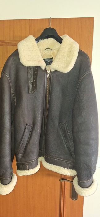 Blusão de aviador pele e forro genuinos de Carneiro