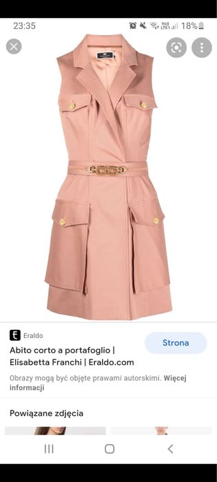 Beżowa sukienka Elisabetta Franchi S Małgorzata Rozenek