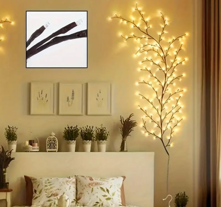 Декоративна led-гірлянда "гілка" 2.3 метра, 8 режимів, USB, пульт