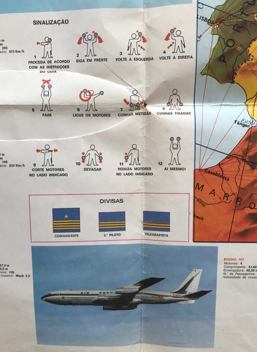 Mapa Aero guia da Europa antigo vintage anos 70 gelados Olá
