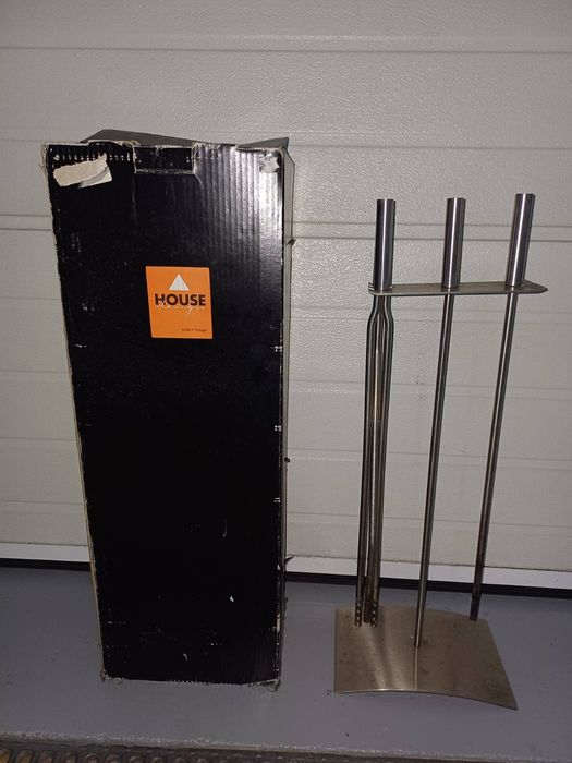 Conjunto para lareira em inox