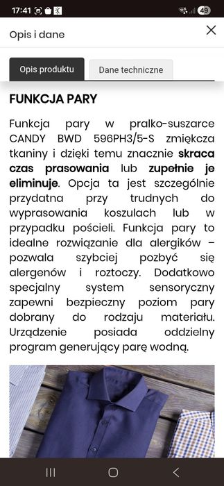 Pralko suszarka Candy Bianca
