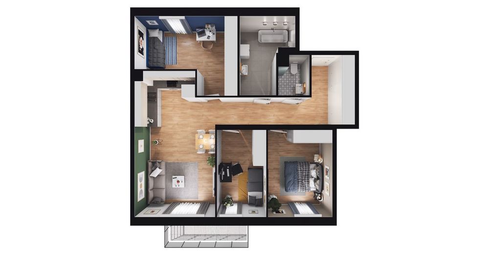 4-pokojowe mieszkanie 77m2 + balkon