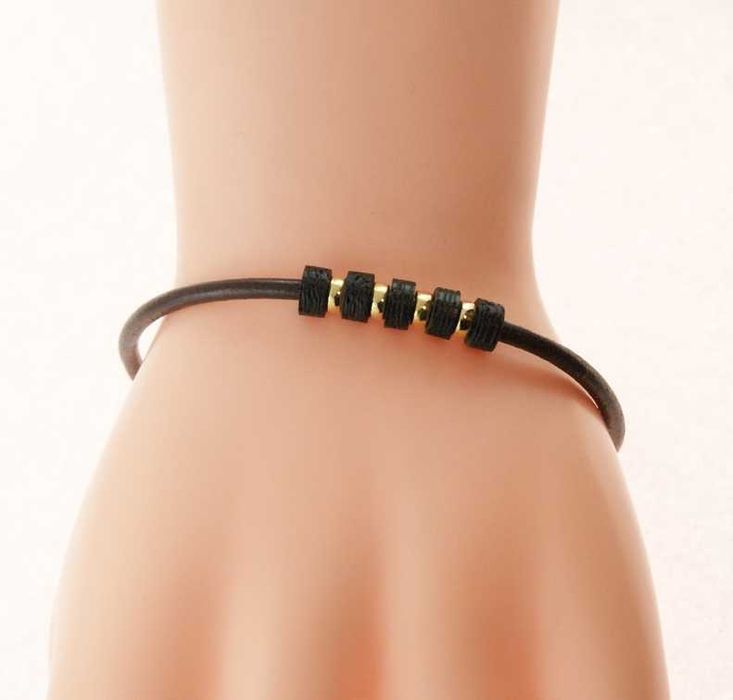 Elegancka złota bransoletka SKÓRA ZŁOTO pr.585 19,5 cm CUDO