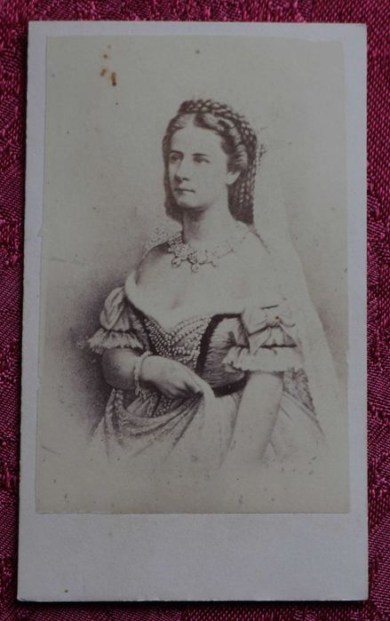 Imperatriz Elizabeth de Áustria (Sissi) CDV de uma litografia