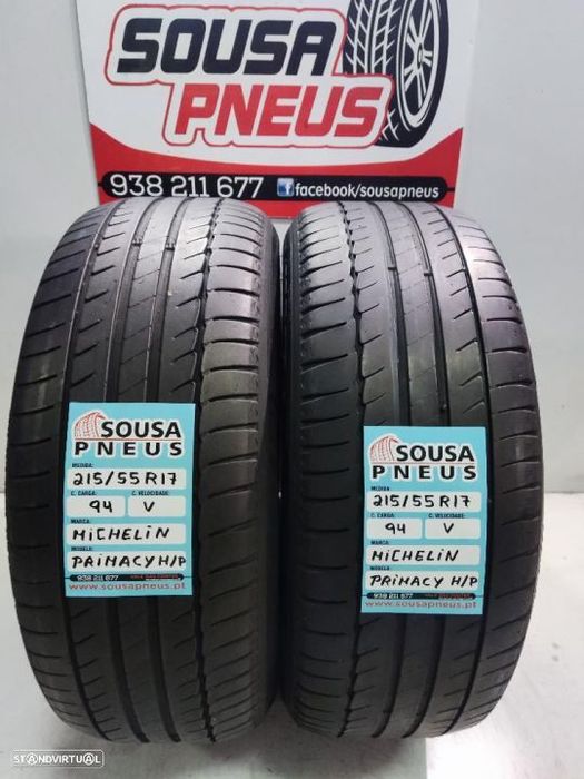2 pneus semi novos 215-55r17 michelin - oferta dos portes