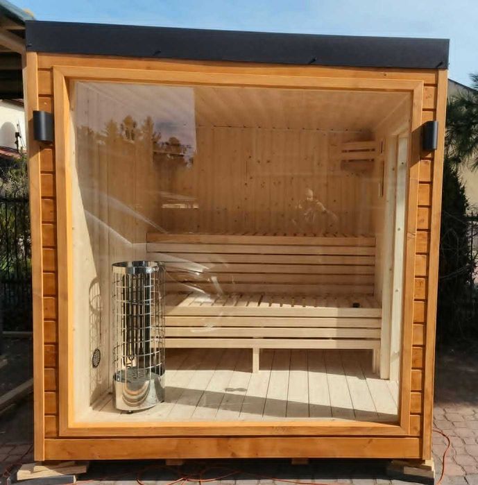 Sauna Ogrodowa Olaya 3 2,3x2,0m Witryna + Ocieplona + Piec