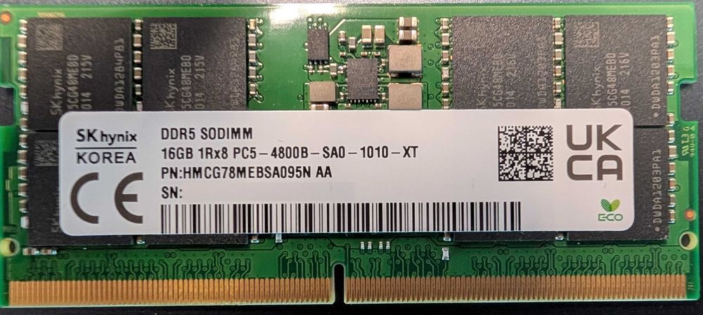 SK Hynix 16GB DDR5 4800MHz (1x16GB)