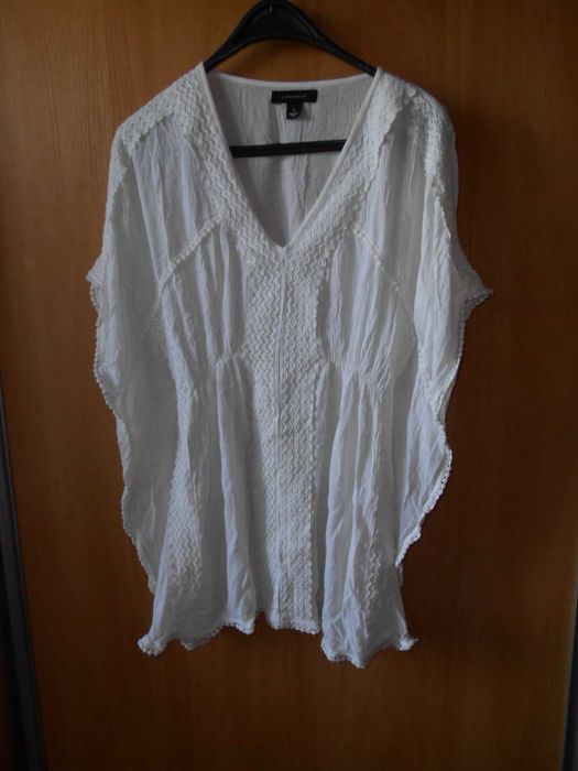 пляжна туніка натуральна біла жатка есочка