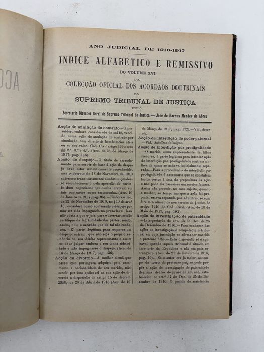 Livro Acordãos Doutrinais 1916-1917