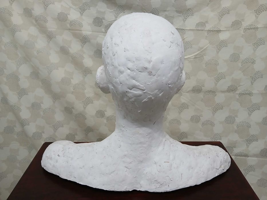 Grande Busto de Figura Humana - Gesso - Arte - Feito á mão - Cara Face