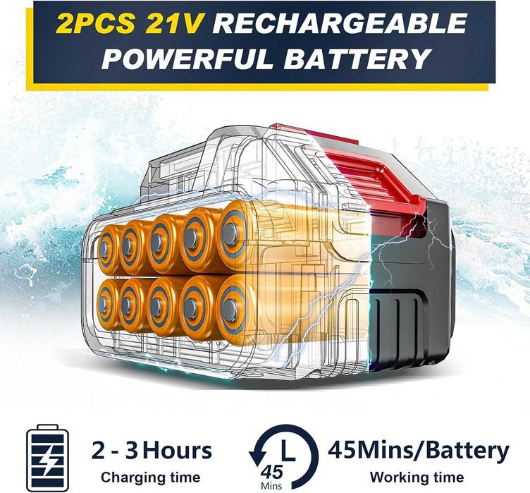 Akumulatorowa myjka wysokociśnieniowa 60bar, z 2 akumulatorami 4000mAh
