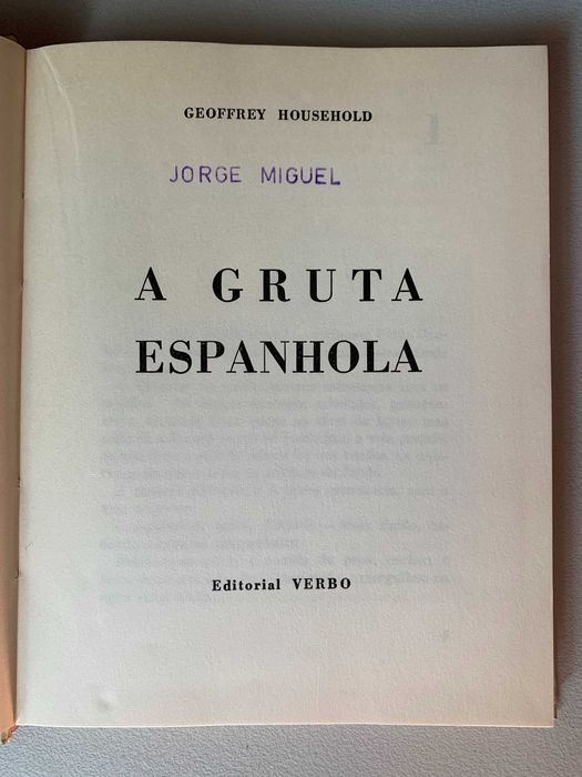 A Gruta Espanhola, de Geoffrey Household