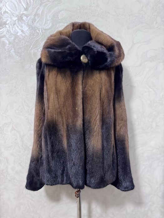 Норкова шуба омбре, норка полушубок автоледі