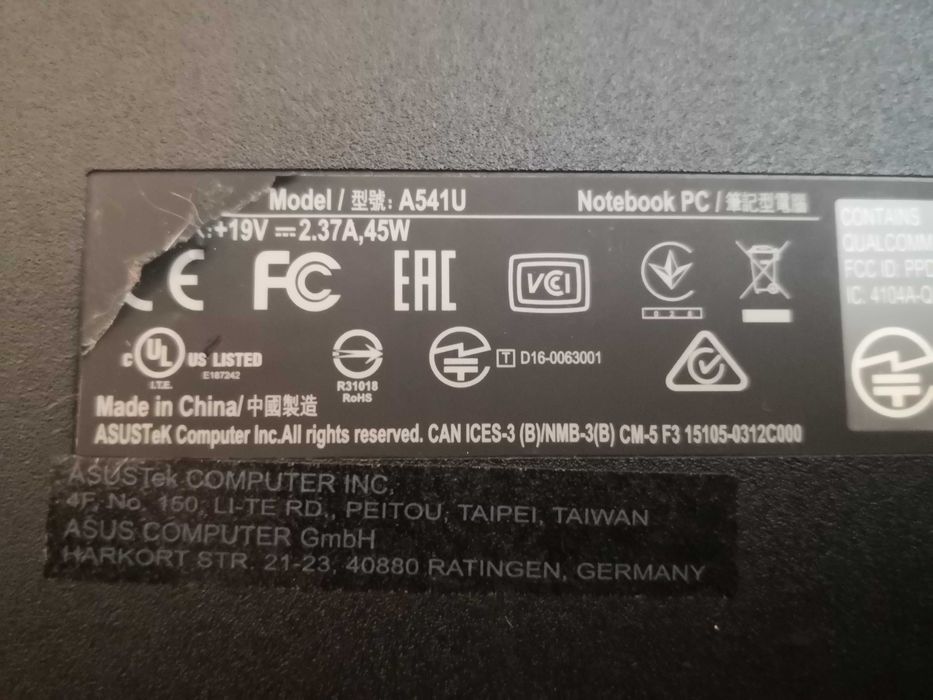 Portátil Asus A541U