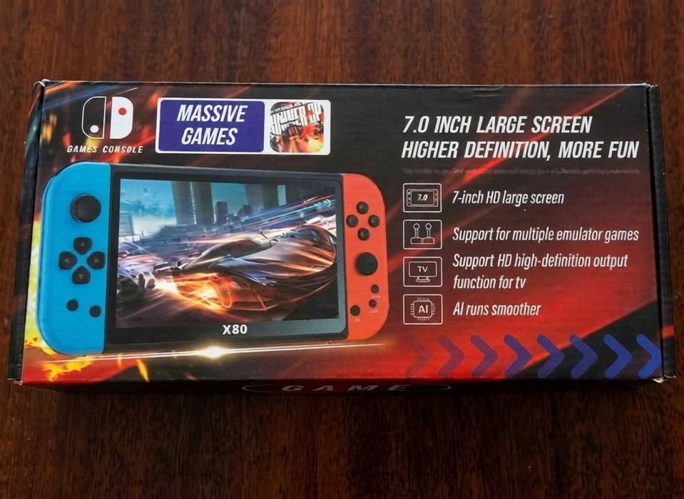 Портативная игровая приставка X80 / PSP / 7 '' / 16 ГБ / 20000 игр / HD TV выход Blue Red