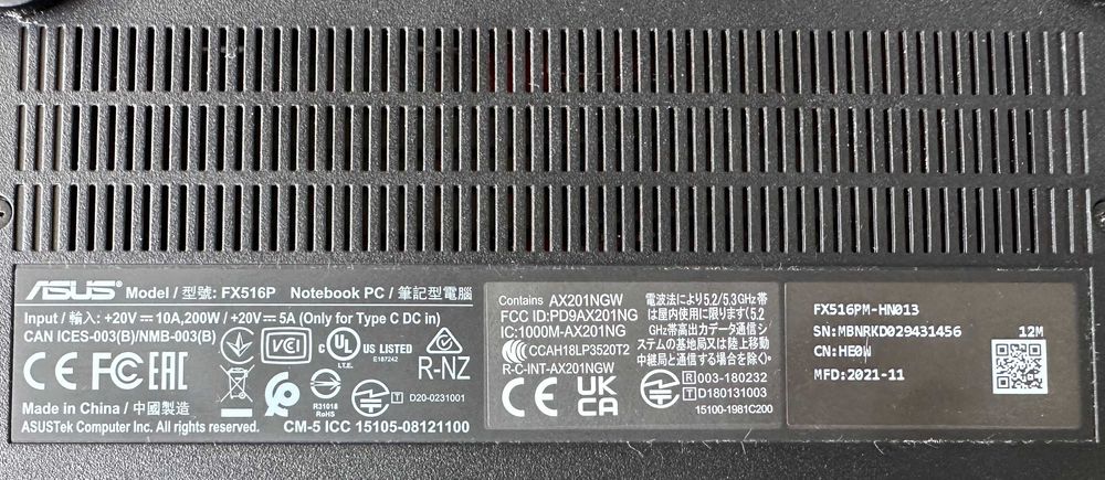 Laptop ASUS TUF Dash F15 FX516PM: 144 Hz, RTX 3060, Core i5 11300H