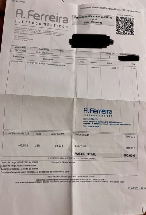 Fogão Vitrocerâmico 60x60 VOX