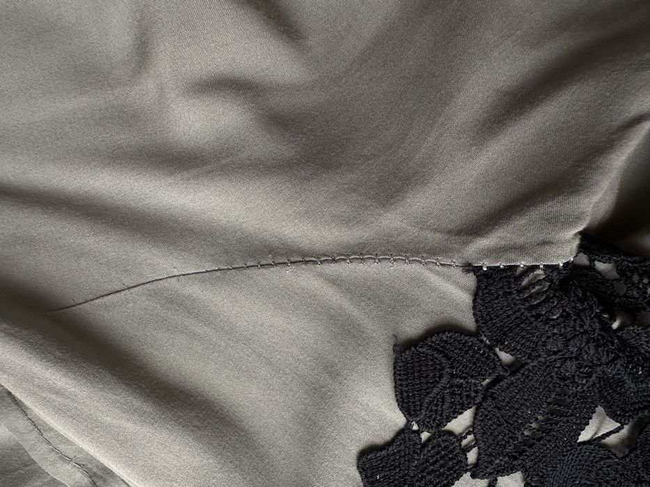 Zielona damska bluzka elegancka z koronką khaki do pracy S 36 M MiLady