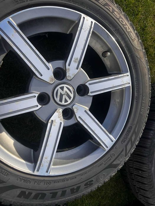 Sprzedam komplet kół VW UP 14” – alufelgi + opony wielosezonowe 2024r.